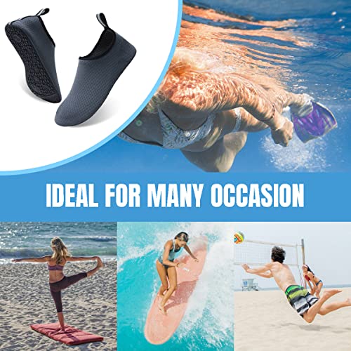 Foto von AUXDIQ Schwimmschuhe Badeschuhe Aquaschuhe Surfschuhe Wasserschuhe Strandschuhe Barfuß Schnell Trocknend für Damen Herren Grau 42/43 EU