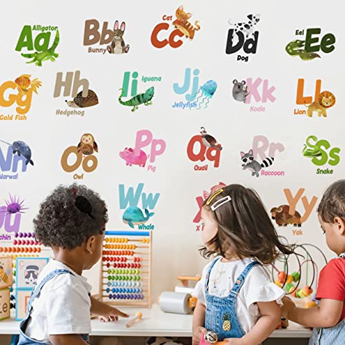 Alphabets Stickers Wall Decals Transparent para Niños miniatura 6