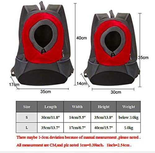 Pet Carrier Backpack Small Dog Cat Shoulder Bag Puppy Front Travel Packsack Pet Holder for Hiking Trip Travel (Red) - Image 5