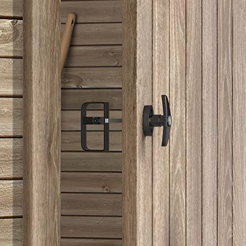 Skysen Shed Door Lock Latch, Shed Door T Handle Lock, 5-1/2" Steam- 2 Keys- Shed Door Hardware- Black(Shed Lock-1) #TOP2