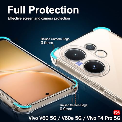 Image of TheGiftKart Crystal Clear Back Cover Case for Vivo V60 5G / V60e 5G / Vivo T4 Pro 5G | Shockproof Soft TPU Case | Cushioned Edges for Ultimate Protection Back Cover Case (TPU, Transparent)