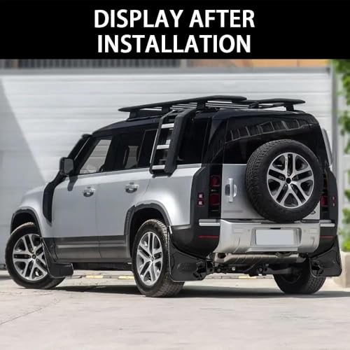 Image of 4PCS Widened Tire Mud Flaps Splash Guards for Landrover Defender 90 /110 2020-2023, Vehicle Wheel Protector Mudflaps Exterior Accessories (Bright Black)