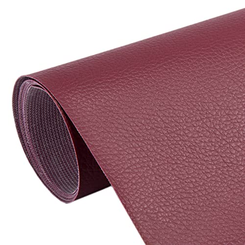 1 Stück 50 x 137 cm DIY Selbstklebende Leder-Flicken Fix Patch Sofa Reparatur Subsidies PU Stoff Aufkleber PU Leder Patches (Weinrot) Cover