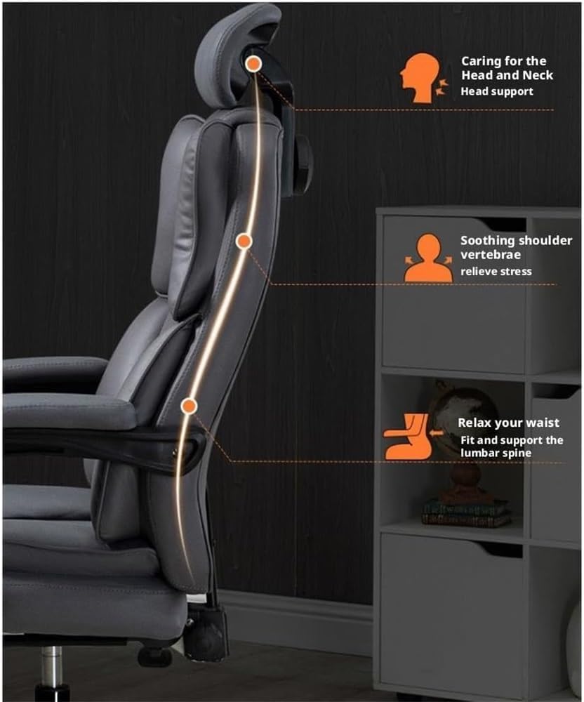 Adjustable Height Executive Office Chair Ergonomic Computer Desk Chair with Lumbar Support High Back Swivel Task Chair for Home Workspace 350lb Capacity