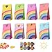 Produktbild Gintan Regenbogen Geschenktüten,40 Stück Partytüten Papiertüten Geschenktüten mit 40 Herzförmigen Aufkleber Candy Tüten Süssigkeiten Beutel für Hochzeit Kindergeburtstag kekstüten weihnachten