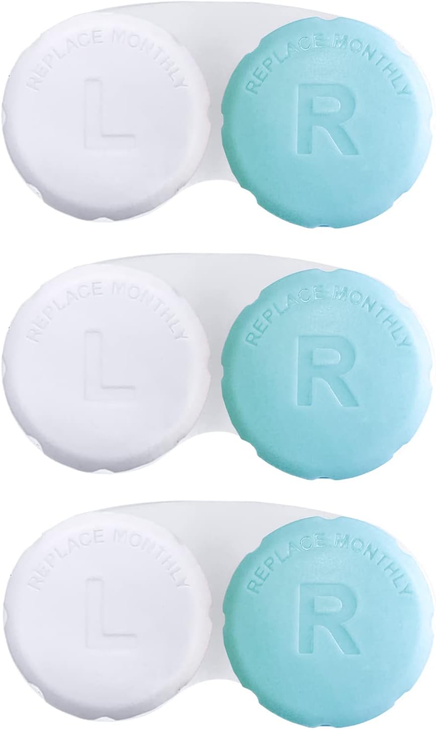 RHUI Contact Lens Cases for Travel, Daliy Use-3 Pcs Light Blue