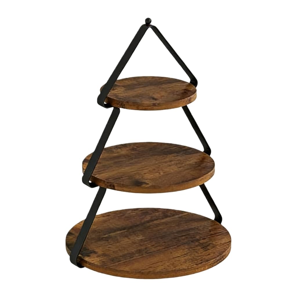 Plateforme de fête portable en bois 3 niveaux pour présenter des mini gâteaux bonbons et des heures d'œuvre