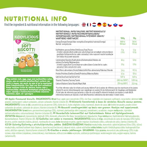 Kiddylicious Soft Biscotti Pomme | 6 Packs de 120g (6 Sachets par Pack) – vue 2