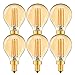 MZYOYO E14 LED Vintage Filament glühbirne,4W P45/G45 Gold LED Retro Lampe ersetzt 40W Glühlampen,Warmweiß 2700K 400LM Glühbirnen,nicht dimmbar,Amber,6er Pack