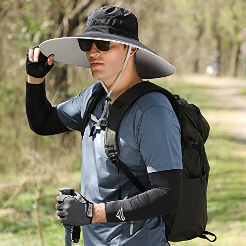 HUAMULAN Men Women Wide Brim Sun Hat Summer Safari Bucket Fishing Hats - image 4