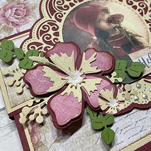 7Pcs Hawaiian Flower Leaf Metal Die Cuts,Spring Flower Leaves Card Cutting Dies Cut Stencils Diy Scrapbooking Album Decorative Embossing Paper Dies Festival Card Making #TOP4