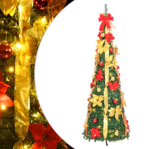 Vidaxl Árbol De Navidad Artificial Desplegable, Adorno Navideño Con 150 Led Soporte, Árbol Iluminado, Luces Decorativas De Navidad, Verde 180 Cm Vidaxl Árbol De Navidad Artificial Desplegable, Adorno Navideño Con 150 Led Soporte, Árbol Iluminado, Luces Decorativas De Navidad, Verde 180 Cm