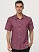 uxcell Men's Printed Cotton Dress Short Sleeves Polka Dots Button Down Shirt Burgundy 46