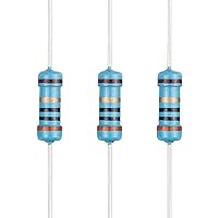 Vista 70 de 100 resistencias de 1 ohm 1/2 W (0.5 vatios) ±1% tolerancia de película metálica, resistencia fija de múltiples valores de resistencia opcional