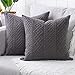 YAERTUN 2er Set Superweichen Kissenbezüge Dekokissen Kissenbezug Sofakissen Dekorativ Couchkissen Kissenhülle Bezug Weich für Wohnzimmer Schlafzimmer 20x20 Inch, 50x50 cm Dunkelgrau