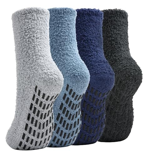 Image of Slipper Socks for Women Men Grip Hospital Socks with Grips Fuzzy Non Slip Warm Womens Gifts
