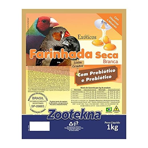 Farinhada Seca Premium Branca Fso-50 Zootekna 1kg