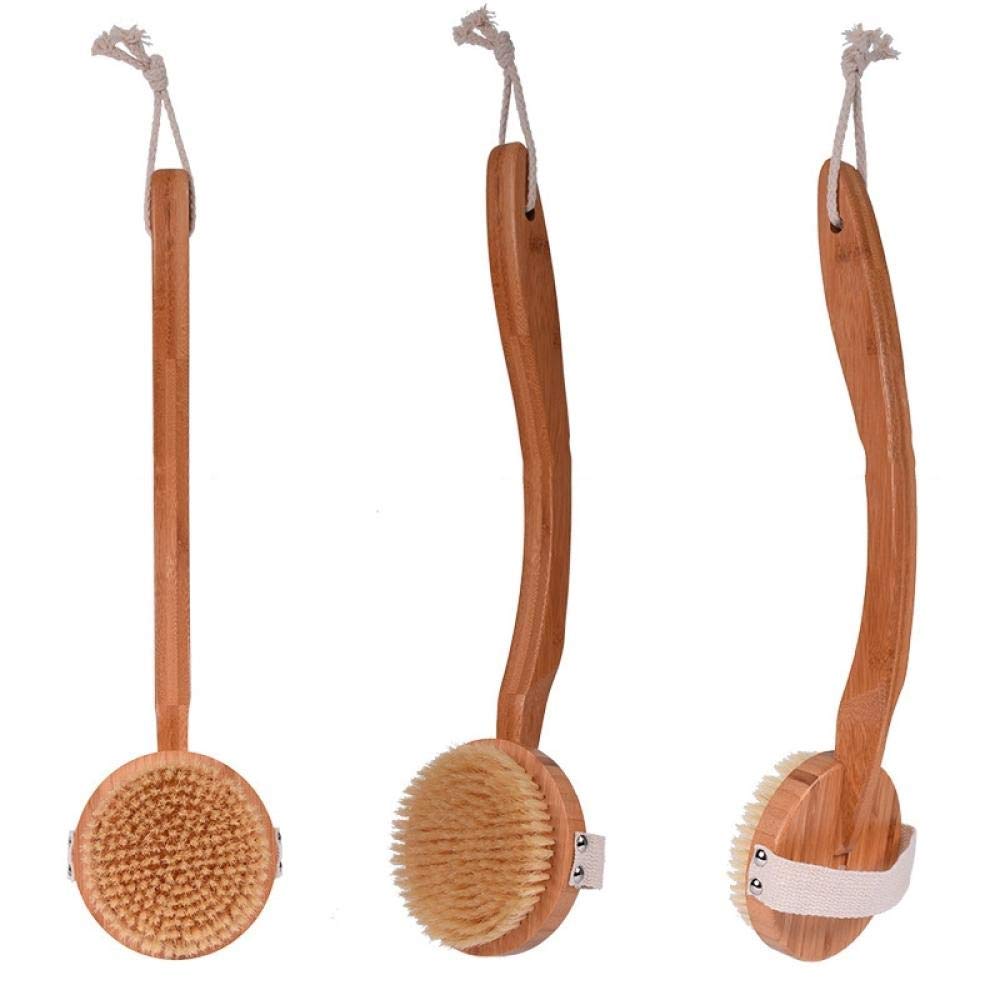 Szczotka prysznicowa 1PC szczotka do ciała bambusowa szorowarka do pleców długa rączka szczotka do kąpieli pod prysznic naturalne włosie sucha skóra bambusowe szczotki do ciała