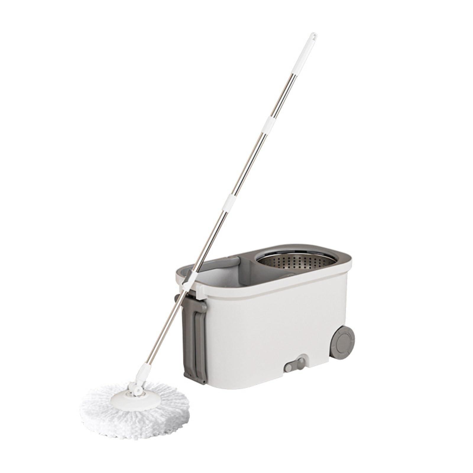 Doble-Drive Spin Mop con Extra-Grandes Rodillos, Manos Libres Auto-Wiping Mop, Lavable Cabezas de Repuesto, Limpieza sin Esfuerzo para Pisos
