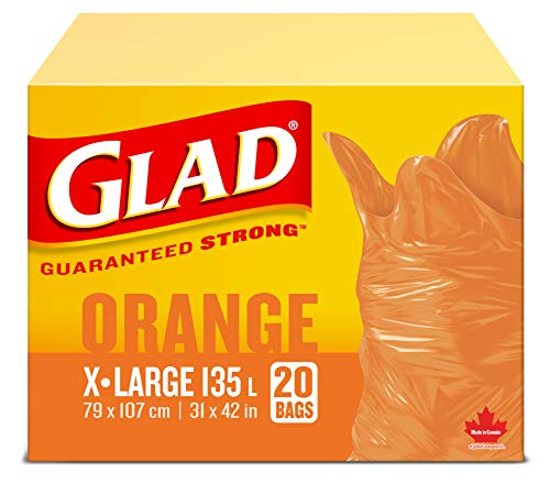 Paquete de 20 bolsas de basura naranjas para césped y hojas de 31 pulgadas x 42 pulgadas