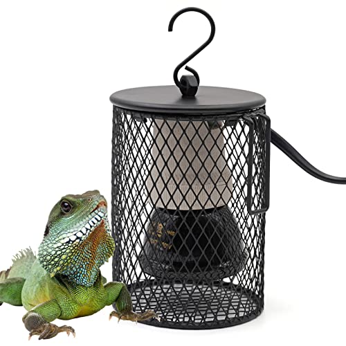 MUYIRTED Combinación De Lámparas De Cerámica, Luz Calefactora Reptil De 100w Con Rejilla Protectora, Lámpara De Calor Para Perro Lagarto Serpiente Tortuga
