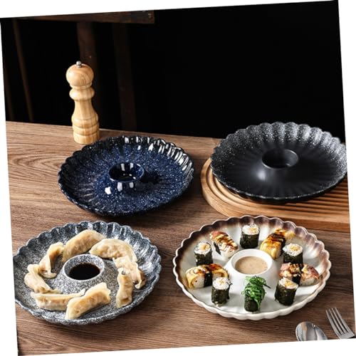 Plato Redondo de Cerámica para Sushi y Aperitivos miniatura 6