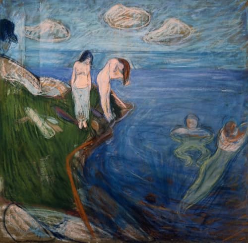 Affiche Edvard Munch Baigneuses Décoration Maison : Poster Mural Graffiti Art 60x90cm
