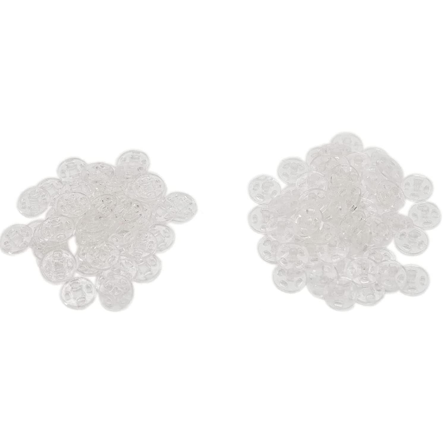 KUYLENT50 Set 7mm Clear Plastic Sew-On Snap Fasteners Buttons Invisible Snap Buttons Kit for Crafts Shirts Clothing Garments, Handbags