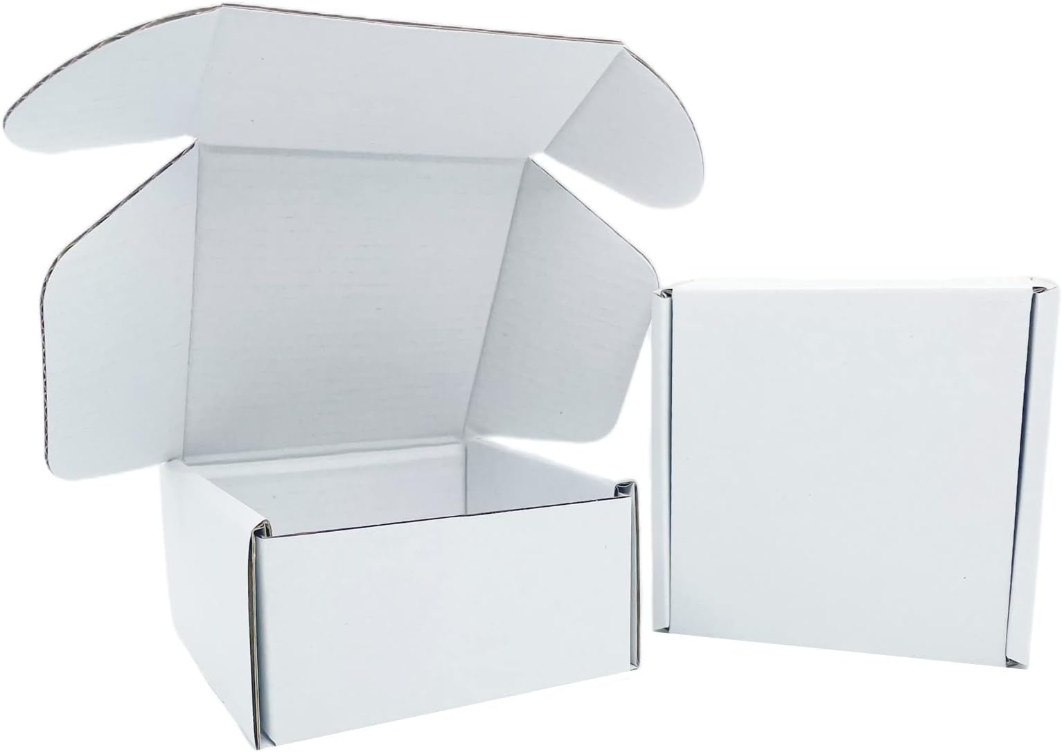 Small Shipping Corrugated Boxes 4x4x2 Inches 100 Pack Foldable Small Business Card Gift Box For Mailers and Craft