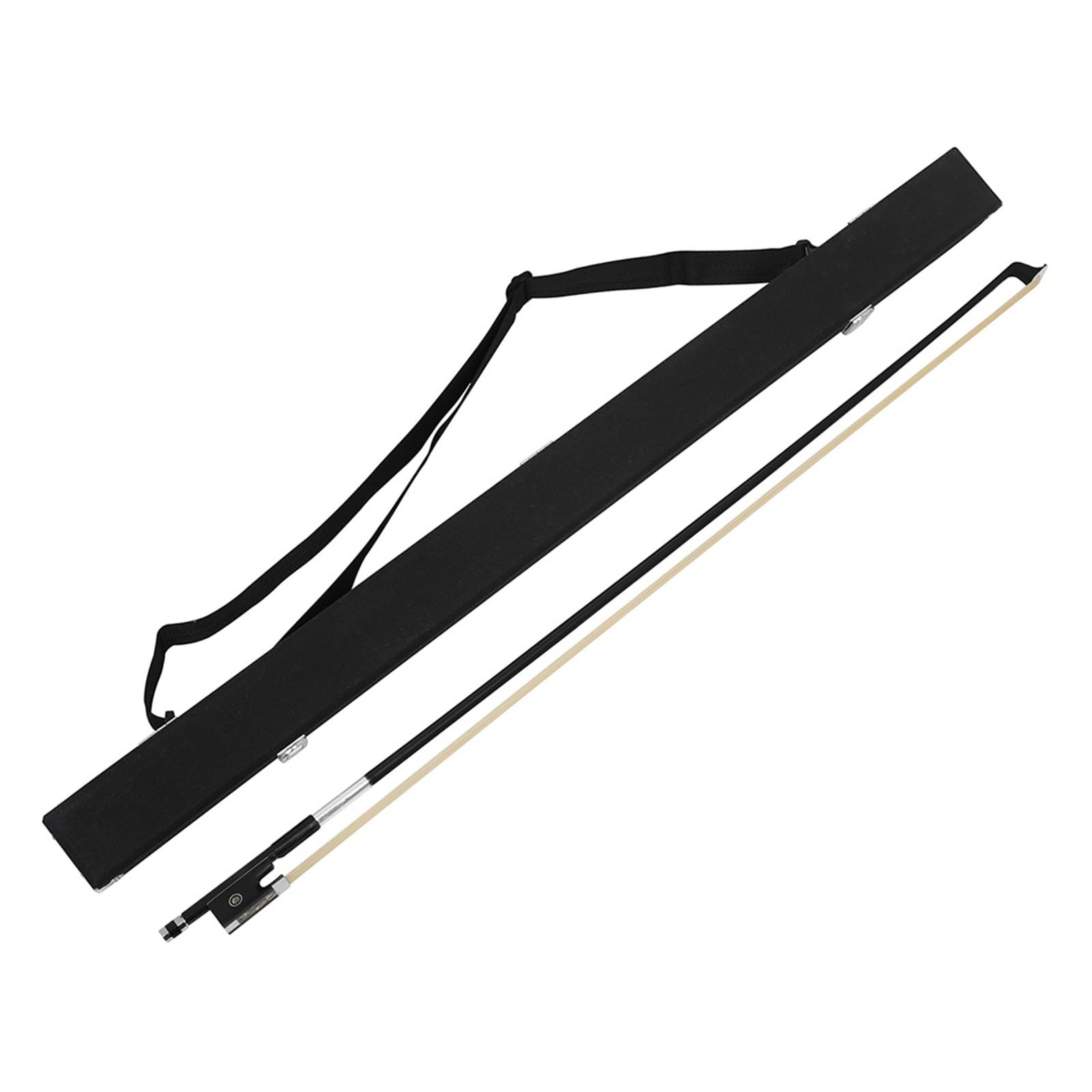 Musikliebhaber Geigenbogen Violinbogen 4/4 Verbund Carbonfaser Reines Rosshaar Ebenholz Silberdraht Schaffell Handauflage Achteckig(Bow+Bow Case)