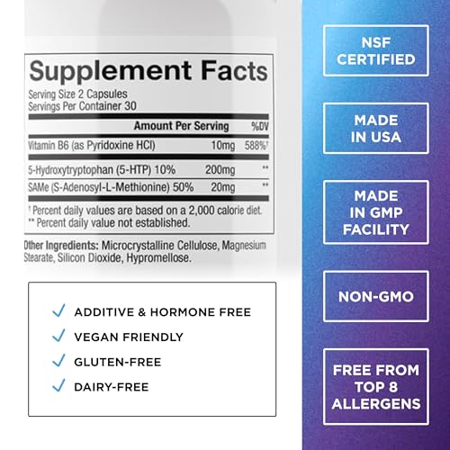 image for DR. EMIL NUTRITION 200 MG 5-HTP Plus with SAM-e to Maintain Normal Hea