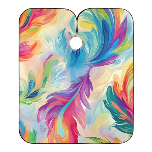Hezely Stained Colourful Leaves Hair Dye Cape, Barber Cape for Adults,Waterproof Salon Cape,Waterproof Hairdressing Styling Hair Cutting, 65