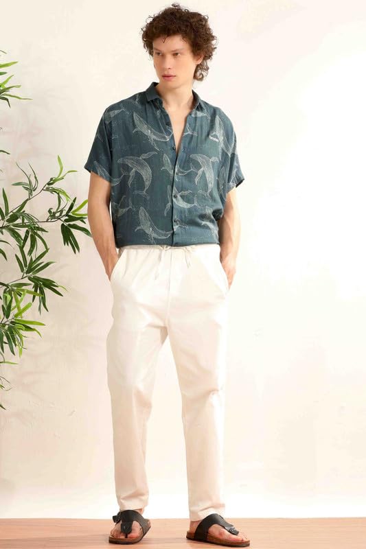Image of BE ACTIVE Men's Printed Motif Half Sleeve Shirt || Printed Perfection || Breathable Comfort || Casual Sophistication