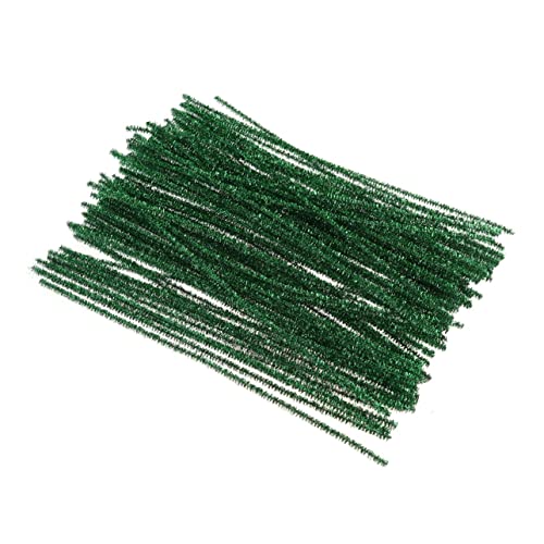 DOITOOL 100pcs Creative Present Chenille Tinsel Garland Christmas Decorations Christmas Tree Xmas Decor Christmas Party Decorations Ornament Trees Twisted Stem Strip Christmas Garlands Green