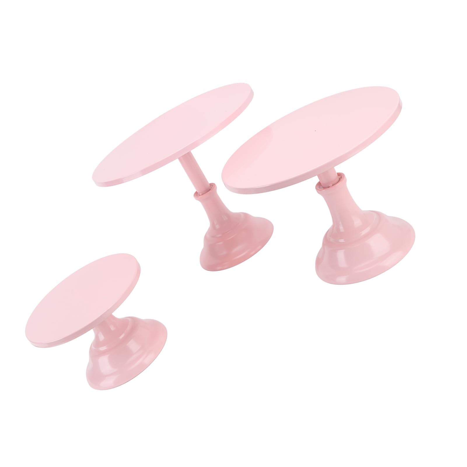 Set di Alzate per Torte da 3 Pezzi, Set di Espositori per Tavolo da Dessert con Alzata per Dolci, Set di Supporti per Cupcake in Metallo, Vassoi per Dolci Torri da Dessert (Rosa)