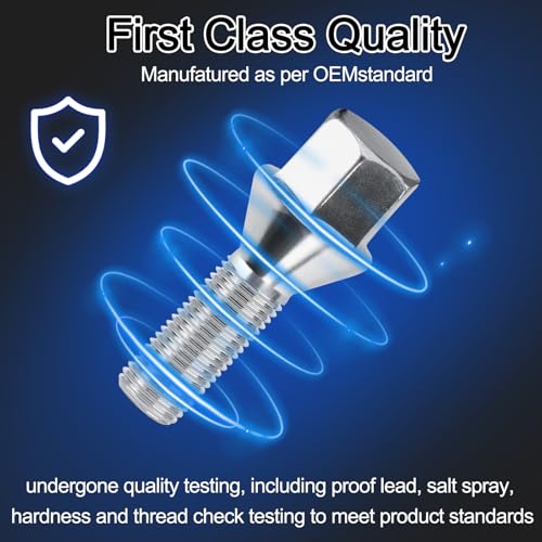 Upgraded Wheel Lug Bolts M12x1.25 28mm Replace# 611-005 Compatible for Jeep Jeep Compass Renegade Cherokee Fiat Chrysler 200 Dodge Dart Lug Nuts - 5 Pack