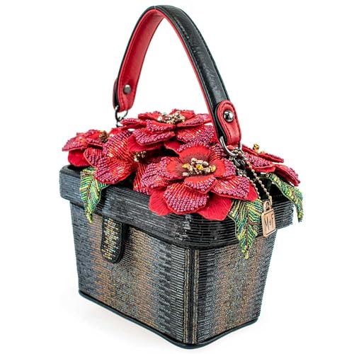 Mary Frances Floral Haven Beaded Handbag Flower Basket Top Handle Bag, Multicolor4
