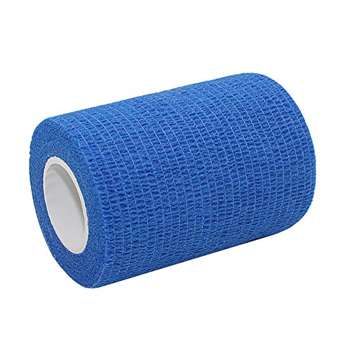 COMOmed Self Adherent Cohesive Bandage Latex 4"x5 Yards First Aid Bandages Stretch Sport Wrap Athletic Tape for Wrist Ankle Sprain and Swelling,Blue(6 Rolls) - Thumbnail 2