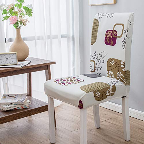 Housse De Chaise Extensible Lot De 6.4.2 Pièces Gris, Élastique Couverture De Chaise De Salle À Manger De Cuisine Décoration Coussin De Siège Protege Dessus Chaise 2-2PCS Cover