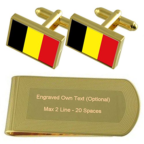 Boutons de manchette Belgique gravés et collier argenté élégant