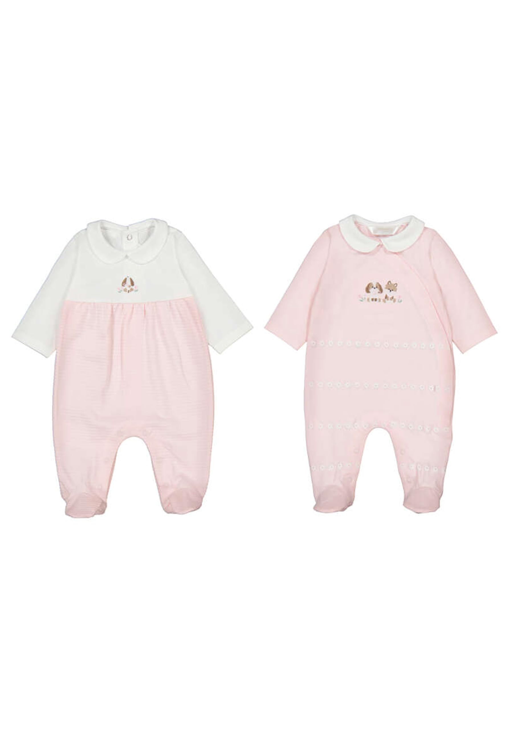 Mayoral Set mit 2 langarm Overall für Baby - Mädchen Babyrosa