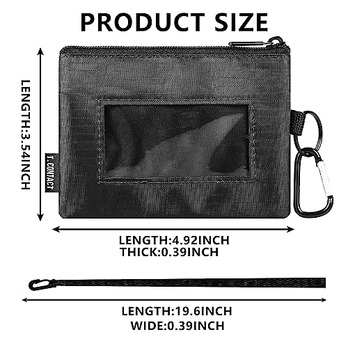 Slim RFID Blocking card holder with ID Window & Keychain - Waterproof, Compact, and Secure for Men & Women - Minimalist Design with Lanyard(Black)2