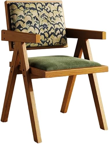 Miniatura 29 de YVYKFZD Juego de sillas de comedor de madera maciza, sillas de cocina sin brazos, silla de comedor tapizada con respaldo, sillón de terciopelo,