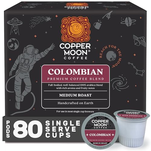 Image of Copper Moon Single Serve Coffee Pods For Keurig K-Cup Brewers, Medium Roast, Colombian Blend, 80 Count
