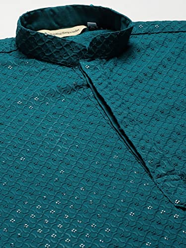 Image of Rajubhai Hargovindas Men Chikankari and Sequin Work Kurta