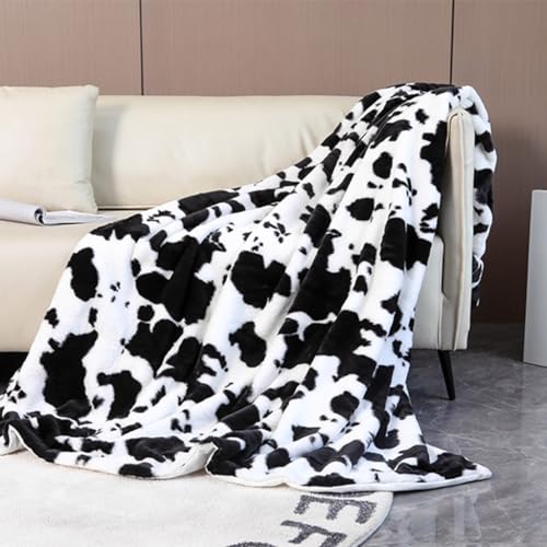 Couverture imprimée vache en flanelle douce pour lit et canapé - 7