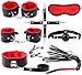 Marilia 8 pièces d'accessoires de Ceinture de Yoga en Cuir rayé Rouge et Noir, Un Ensemble de poignées de Sport Jouets BDSM