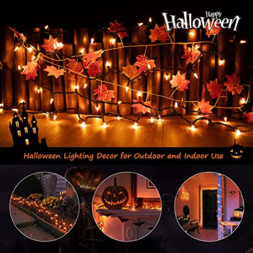 Image of Minetom 100-count 25Ft.Yellow & Orange Candy Corn Incandescent Mini Halloween String Lights for Outdoor & Indoor Halloween Decoration, Waterproof & Connectable, 2 Pack
