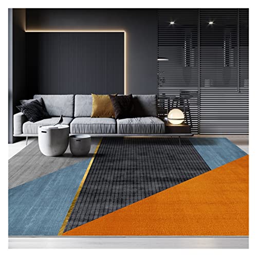 DYXJB Alfombra de Pelo para Habitacion Moderno Patrón Geométrico Minimalista Alfombra Grande, El Terciopelo de Cristal es Resistente Al Desgaste Y Duradero Cover