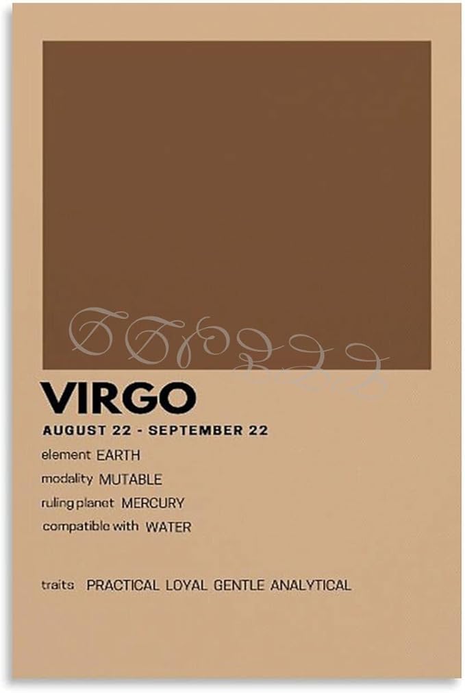 Minimalist Zodiac Poster Virgo Poster Poster on The Wall Canvas Painting Posters And Prints Wall Art for Living Room Bedroom Decor 08x12inch(20x30cm) Unframe-style
